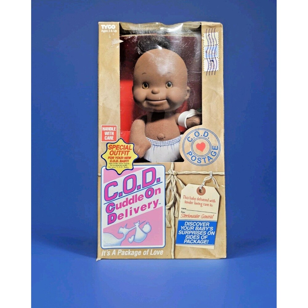 COD 🍼 Cuddle on Delivery 1996 Black BABY DOLL (1702-3) Galoob Baby Face Creator